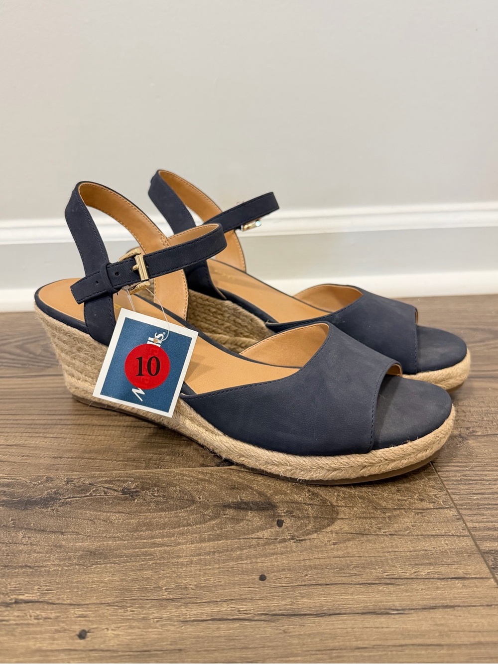 Tommy Hilfiger Gallie Navy Blue Espadrille Wedge Sandals NWT Size 10